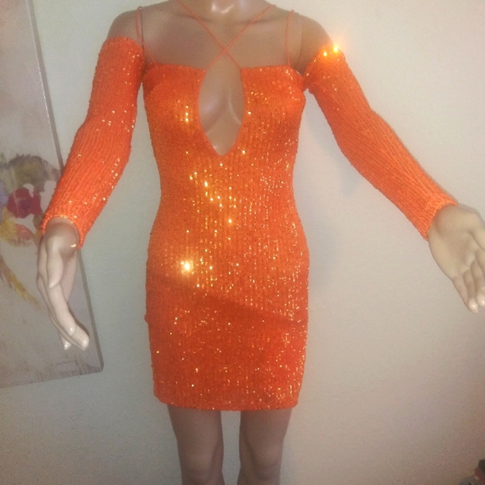 New Orange Sequin dress